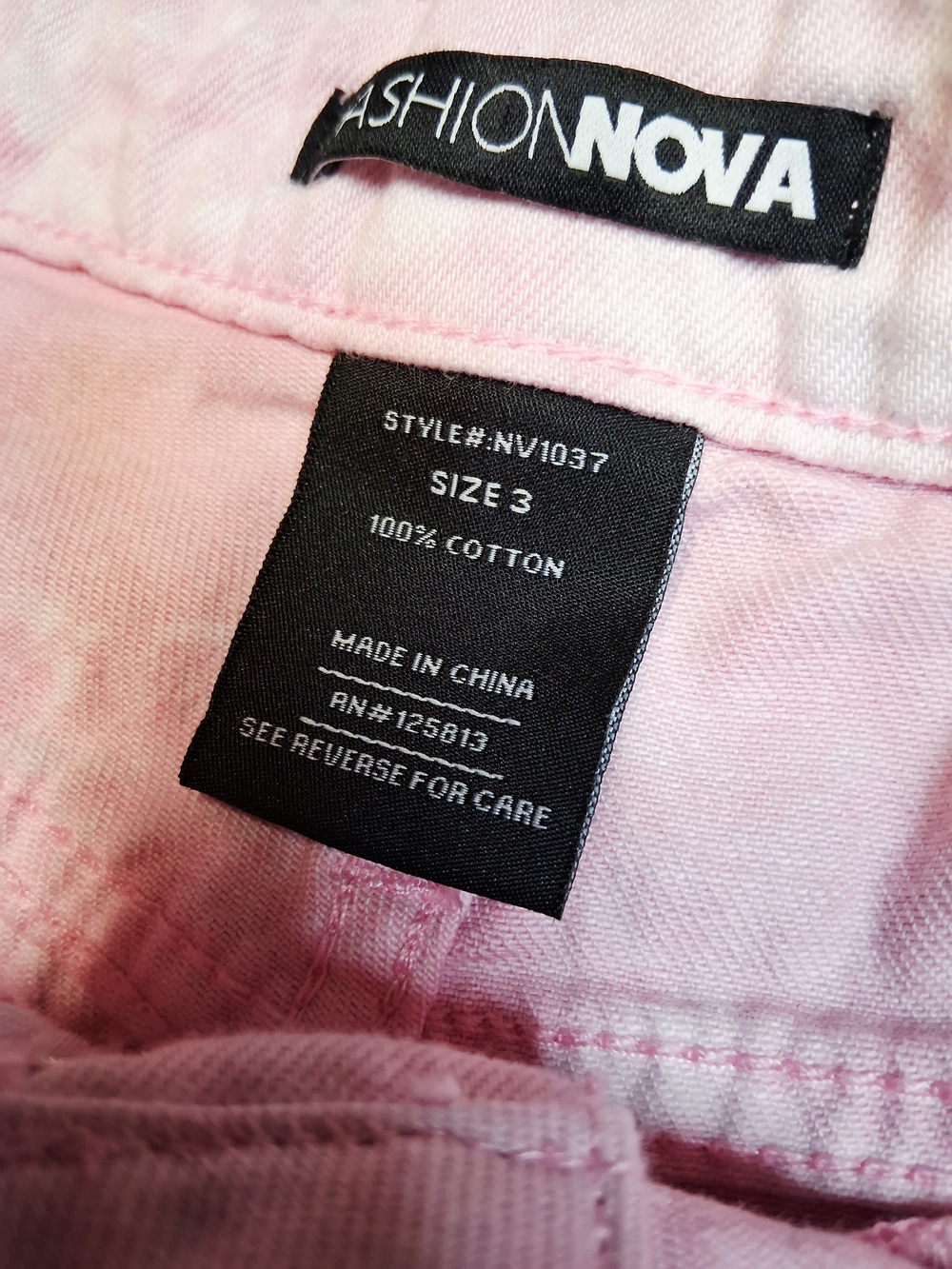 Junior Womens Pink Distressed Denim Shorts - Fashion Nova - Picture 4 of 8